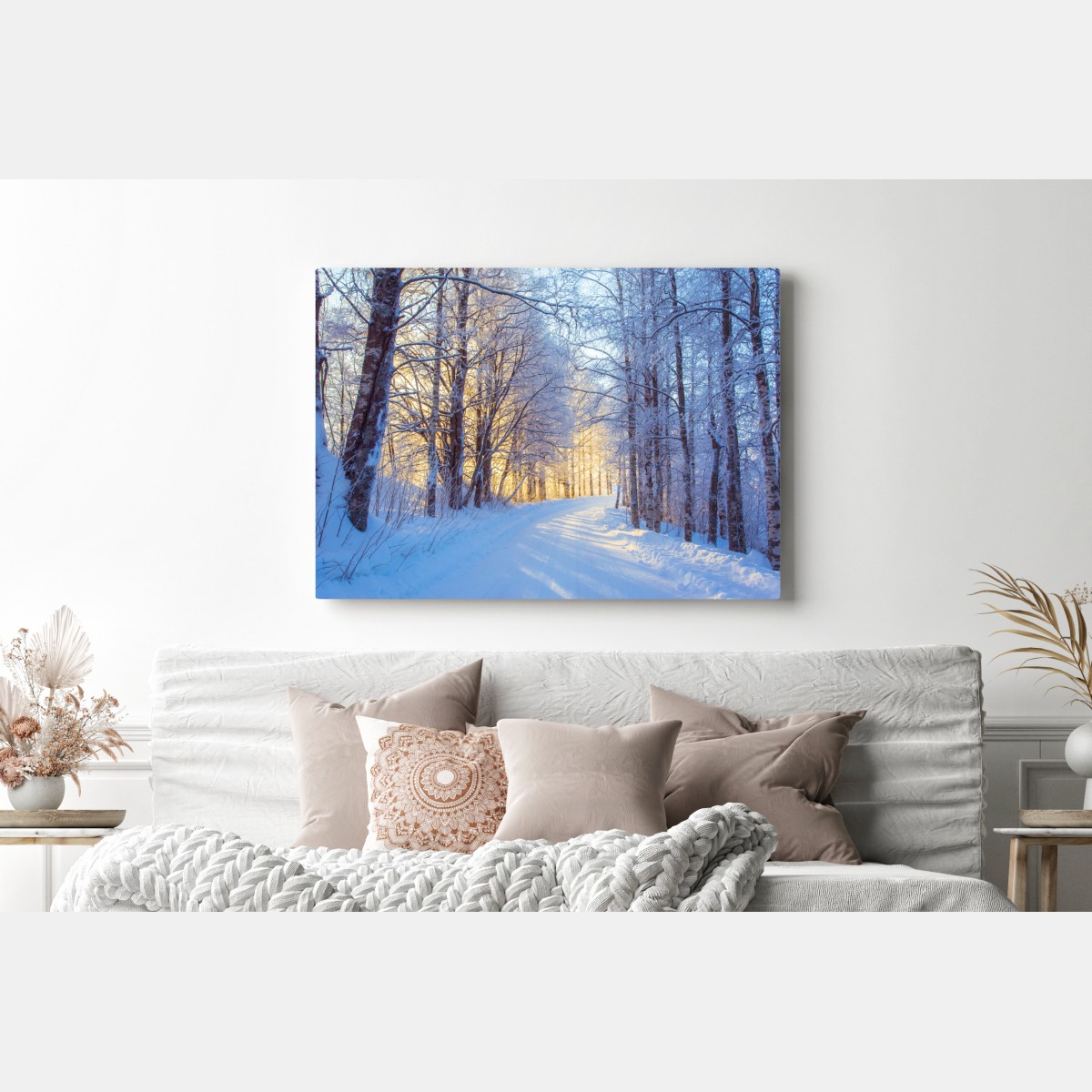 Leinwandbild birkenwald im winter bei sonnenaufgang – Wallnifity® Leinwandbild birkenwald im winter bei sonnenaufgang – Wallnifity®