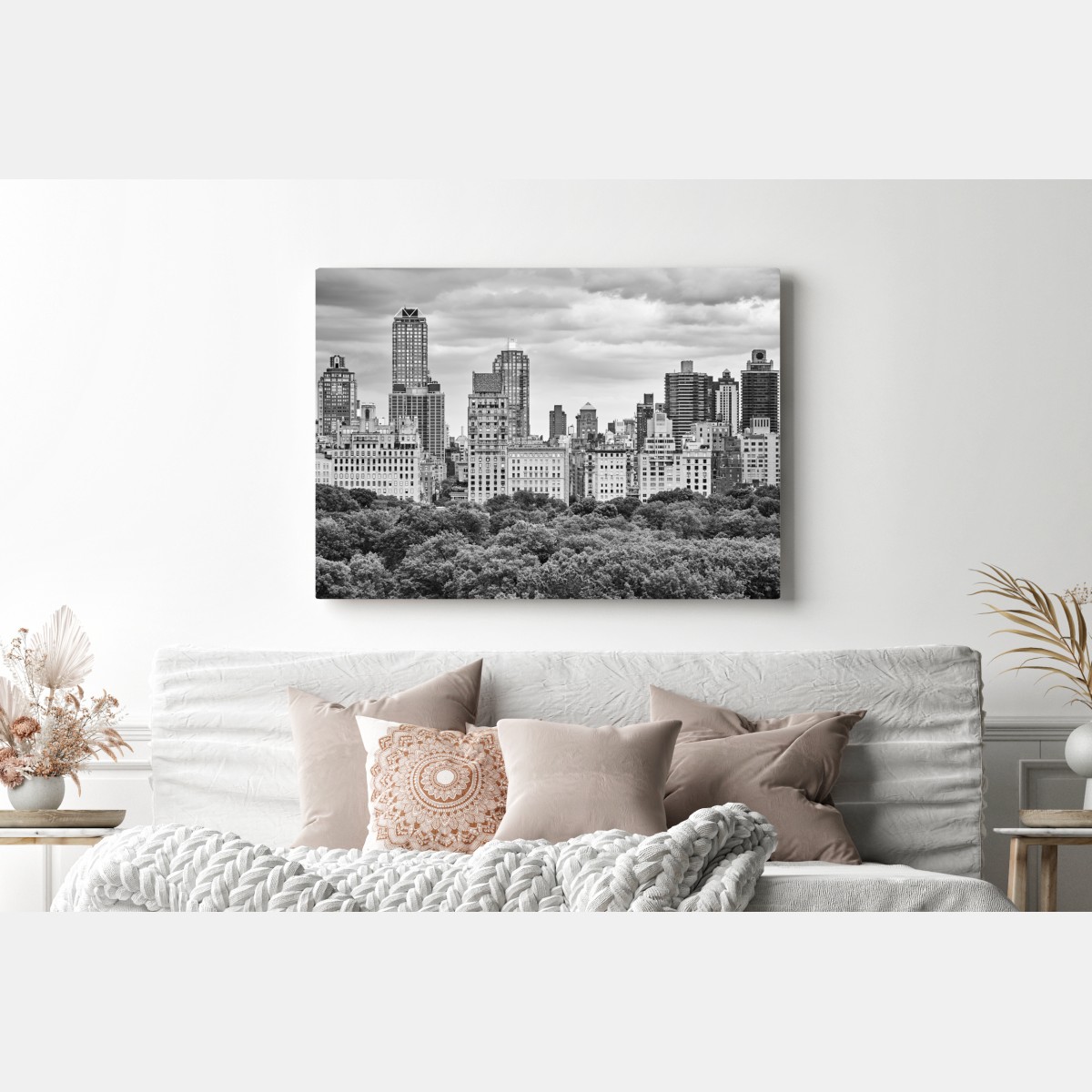 Leinwandbild Manhattan skyline in schwarzweiß – Wallnifity® Leinwandbild Manhattan skyline in schwarzweiß – Wallnifity®
