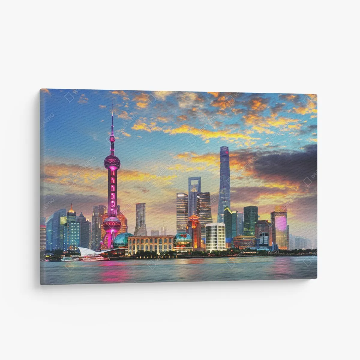 Leinwandbild Shanghai skyline bei sonnenuntergang – Wallnifity® Leinwandbild Shanghai skyline bei sonnenuntergang – Wallnifity®