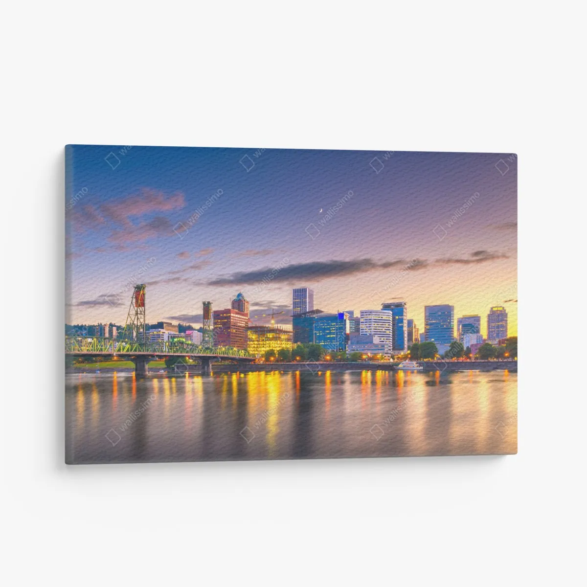 Leinwandbild Portland skyline in der dämmerung über dem Willamette – Wallnifity® Leinwandbild Portland skyline in der dämmerung über dem Willamette – Wallnifity®