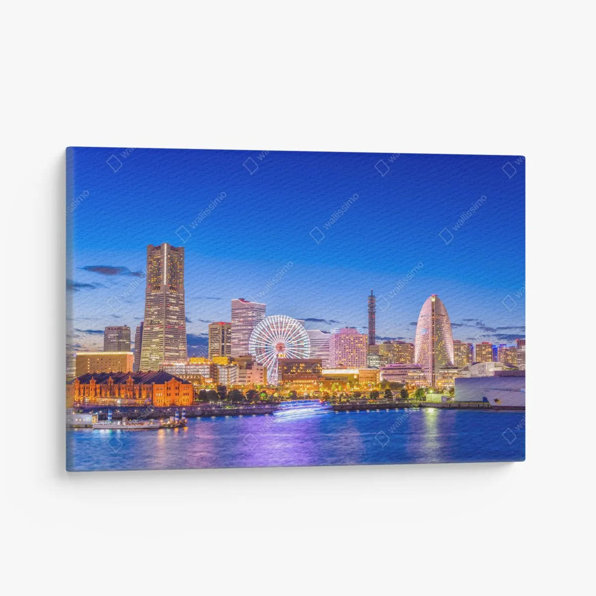 Leinwandbild Yokohama skyline bei dämmerung – Wallnifity® Leinwandbild Yokohama skyline bei dämmerung – Wallnifity®