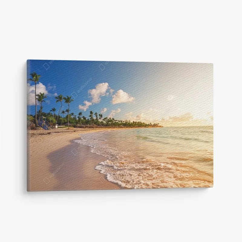 Leinwandbild stadtsilhouette im spiegelbild bei dämmerung – Wallnifity®