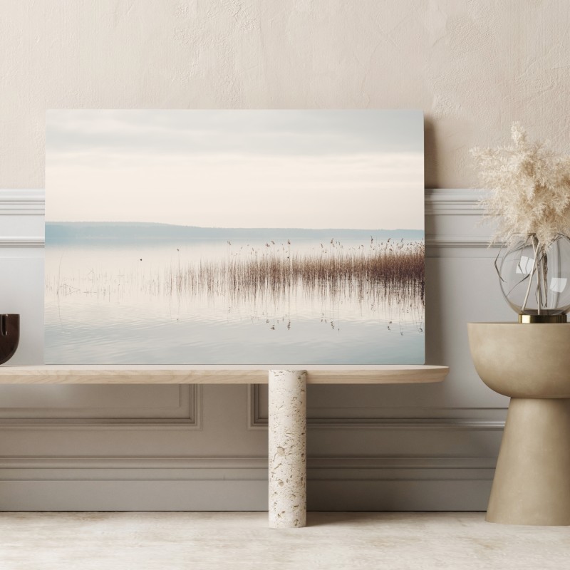 Leinwandbild ruhige schilfzone am see – Wallnifity® Leinwandbild ruhige schilfzone am see – Wallnifity®