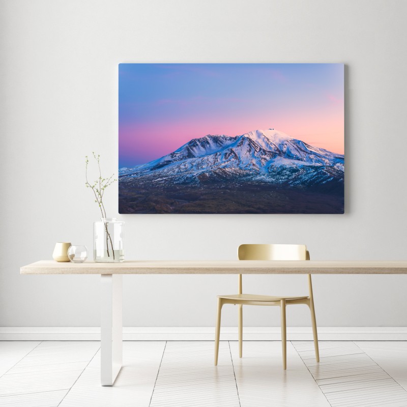 Leinwandbild sonnenuntergang über Mount St. Helens im winter – Wallnifity® Leinwandbild sonnenuntergang über Mount St. Helens im winter – Wallnifity®