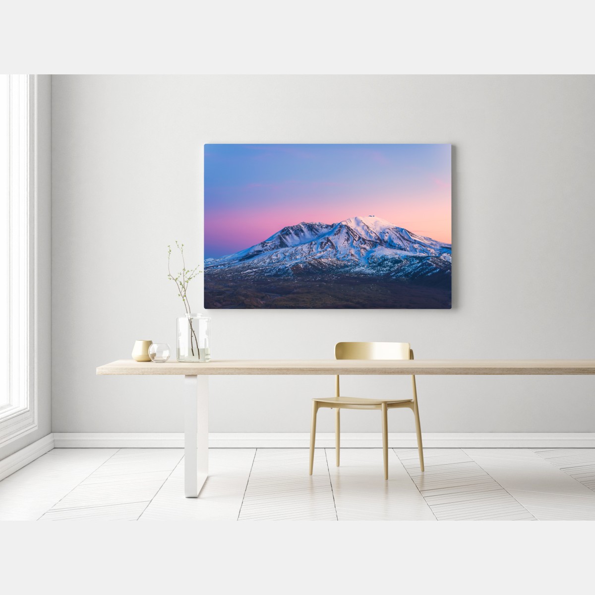Leinwandbild sonnenuntergang über Mount St. Helens im winter – Wallnifity® Leinwandbild sonnenuntergang über Mount St. Helens im winter – Wallnifity®