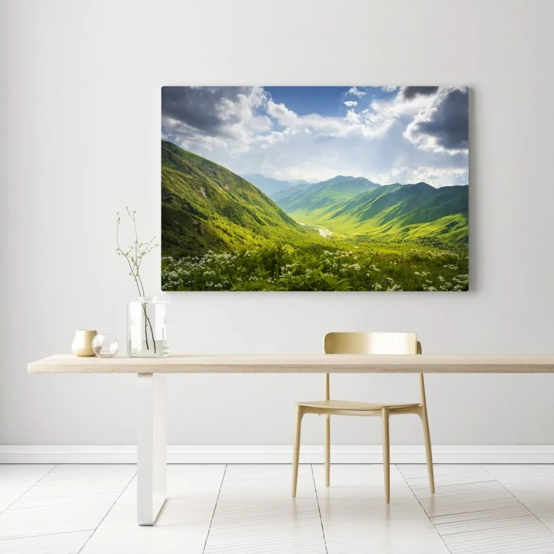 Leinwandbild üppiges grünes tal – Wallnifity® Leinwandbild üppiges grünes tal – Wallnifity®