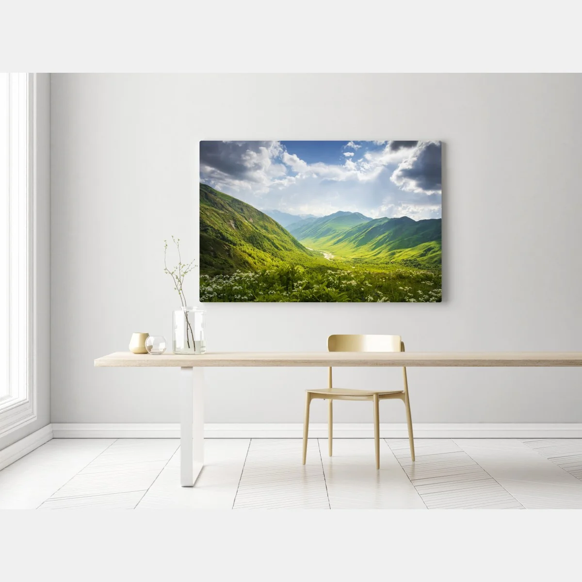 Leinwandbild üppiges grünes tal – Wallnifity® Leinwandbild üppiges grünes tal – Wallnifity®