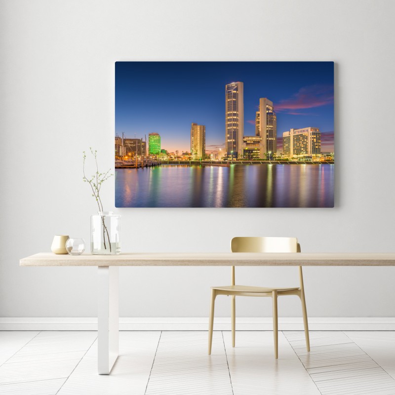 Leinwandbild Corpus Christi skyline bei dämmerung – Wallnifity® Leinwandbild Corpus Christi skyline bei dämmerung – Wallnifity®