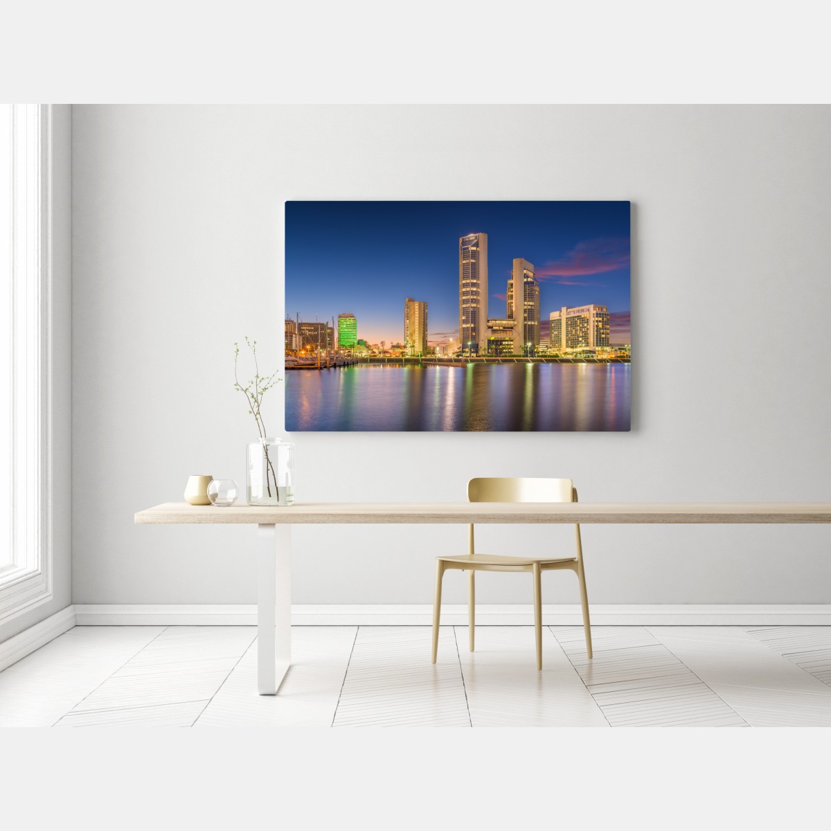 Leinwandbild Corpus Christi skyline bei dämmerung – Wallnifity® Leinwandbild Corpus Christi skyline bei dämmerung – Wallnifity®