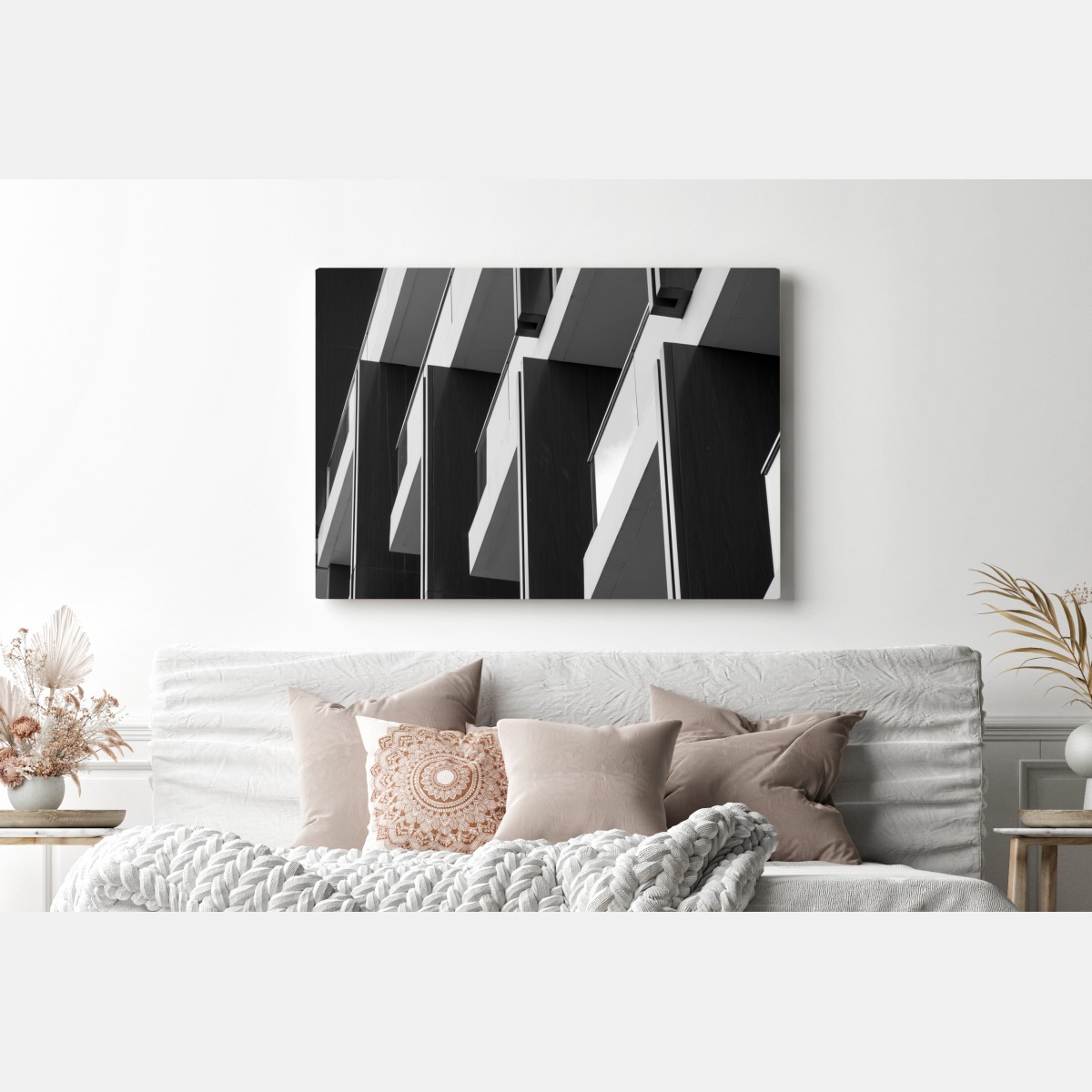 Leinwandbild geometrischer rhythmus der balkone – Wallnifity® Leinwandbild geometrischer rhythmus der balkone – Wallnifity®