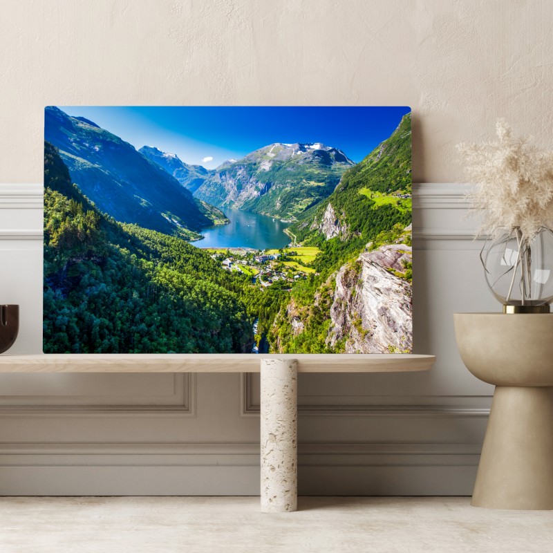 Leinwandbild Geirangerfjord bergpanorama – Wallnifity® Leinwandbild Geirangerfjord bergpanorama – Wallnifity®