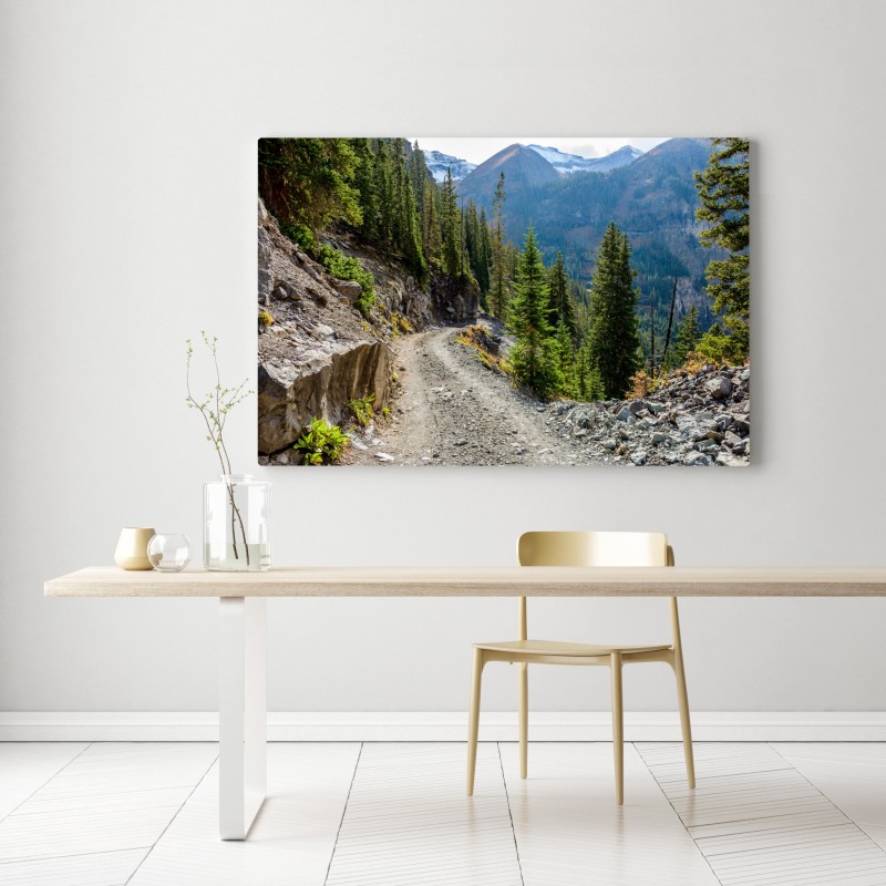 Leinwandbild bergpfad durch alpinen wald – Wallnifity® Leinwandbild bergpfad durch alpinen wald – Wallnifity®