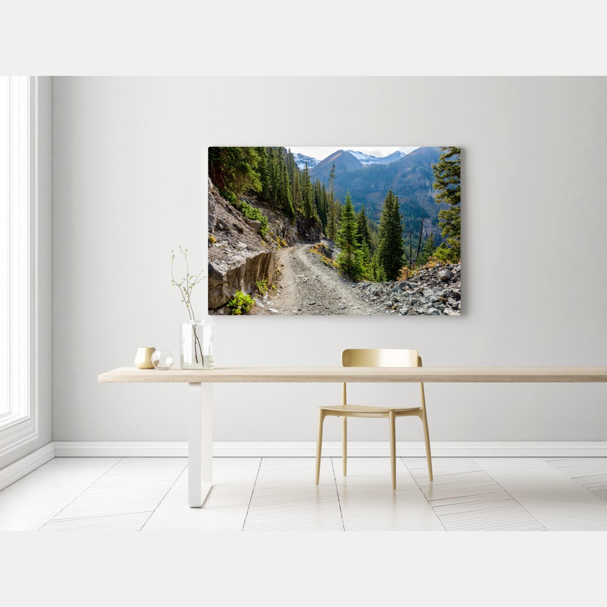 Leinwandbild bergpfad durch alpinen wald – Wallnifity® Leinwandbild bergpfad durch alpinen wald – Wallnifity®