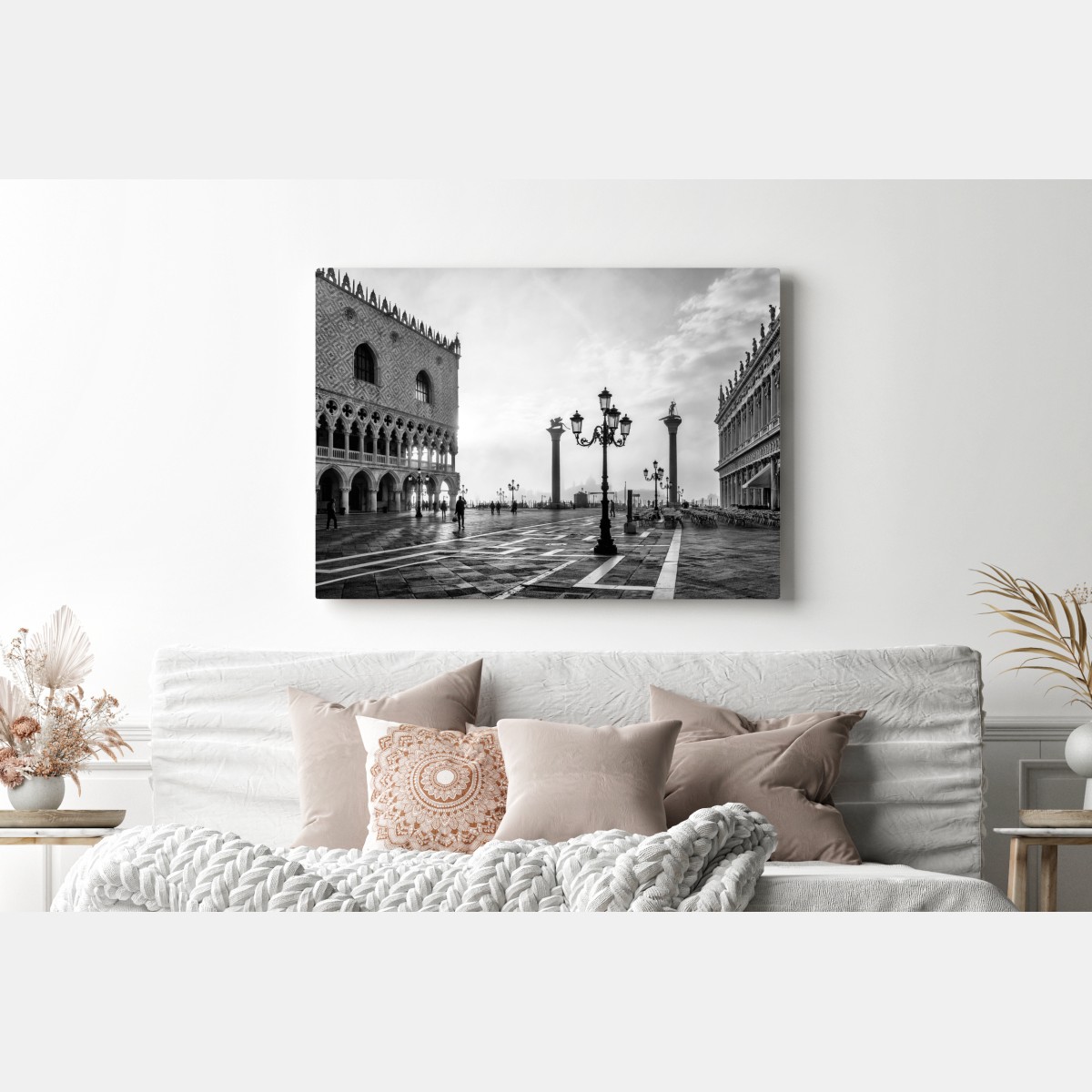 Leinwandbild Markusplatz im nebel – Wallnifity® Leinwandbild Markusplatz im nebel – Wallnifity®