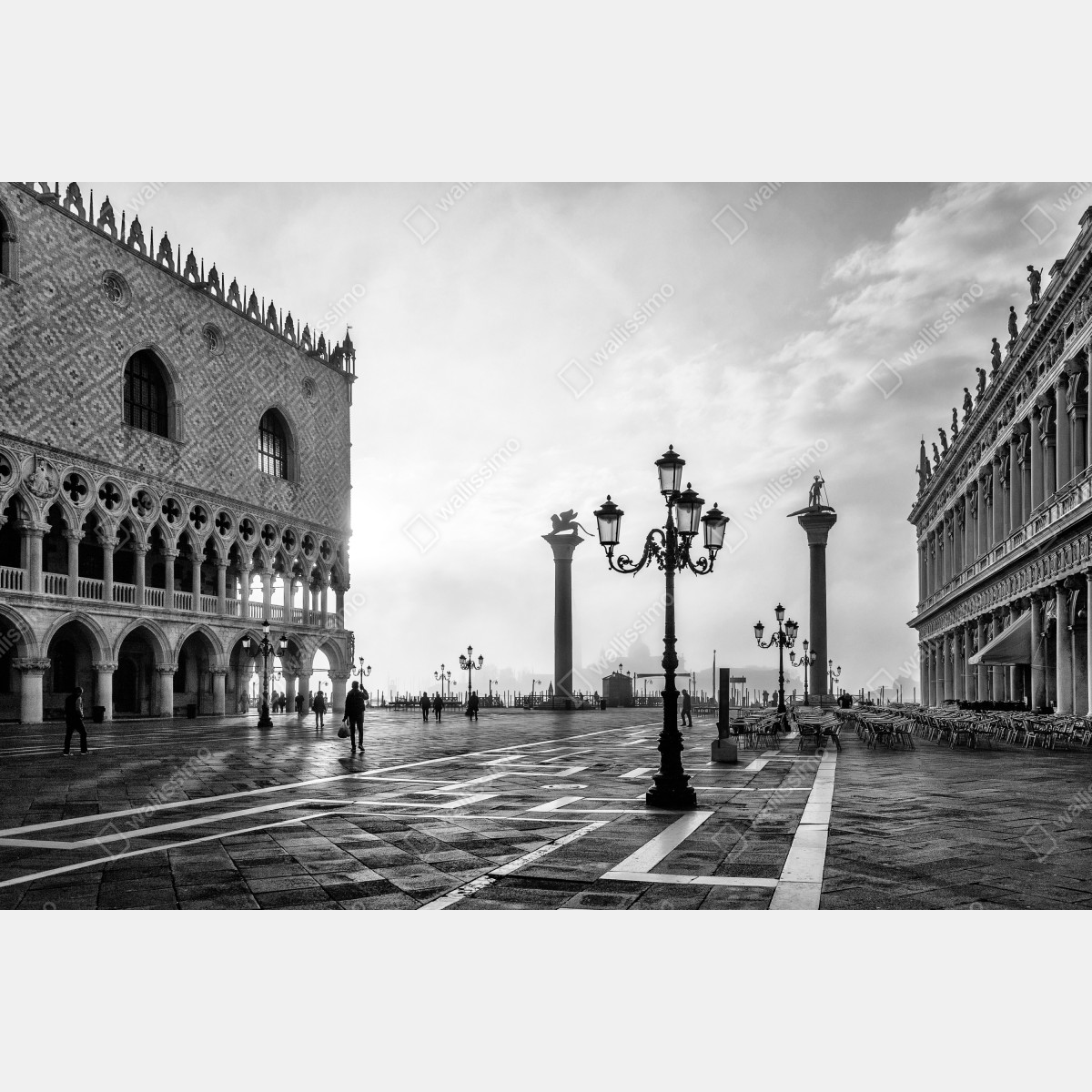 Leinwandbild Markusplatz im nebel – Wallnifity® Leinwandbild Markusplatz im nebel – Wallnifity®