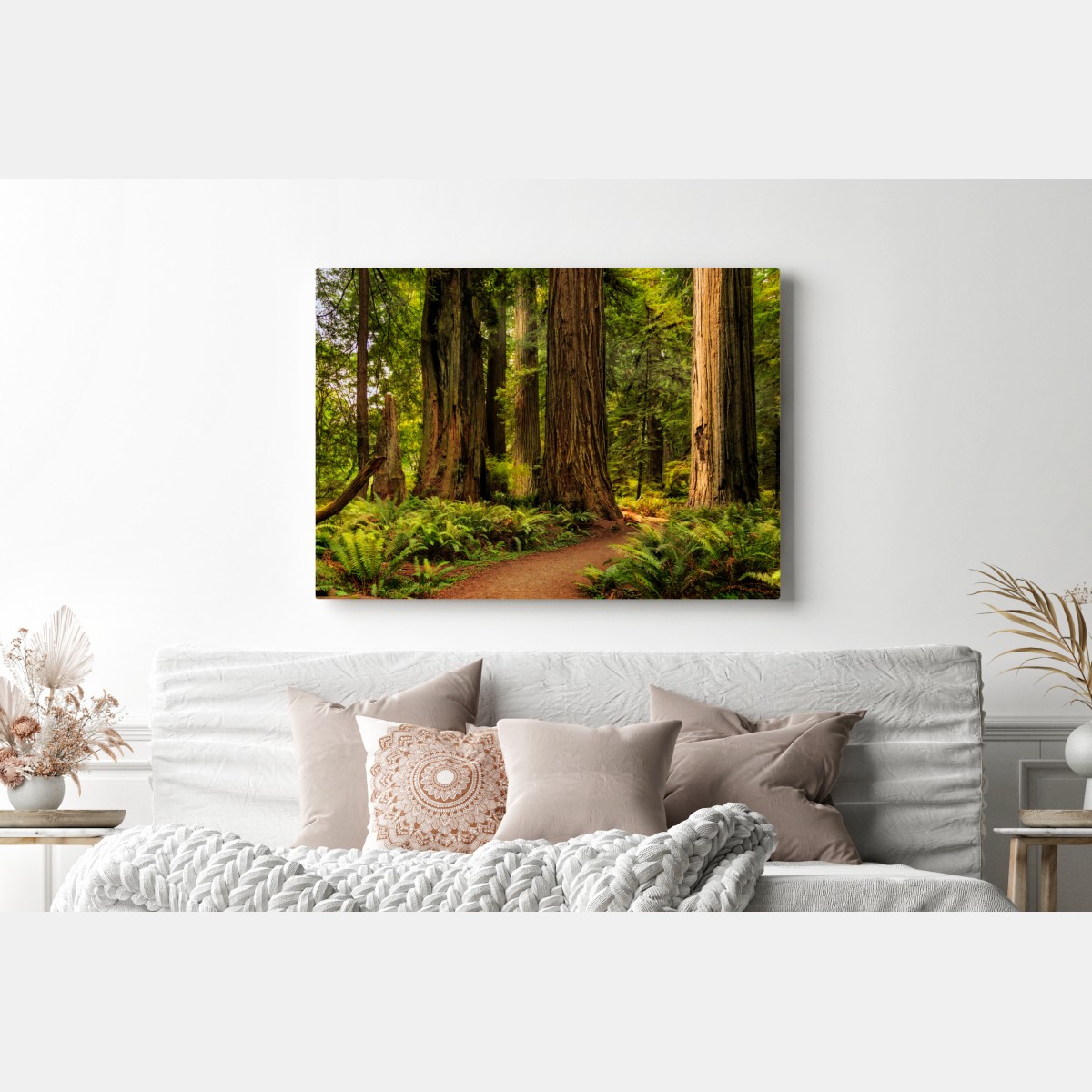 Leinwandbild Kalifornien mammutbäume waldweg – Wallnifity® Leinwandbild Kalifornien mammutbäume waldweg – Wallnifity®