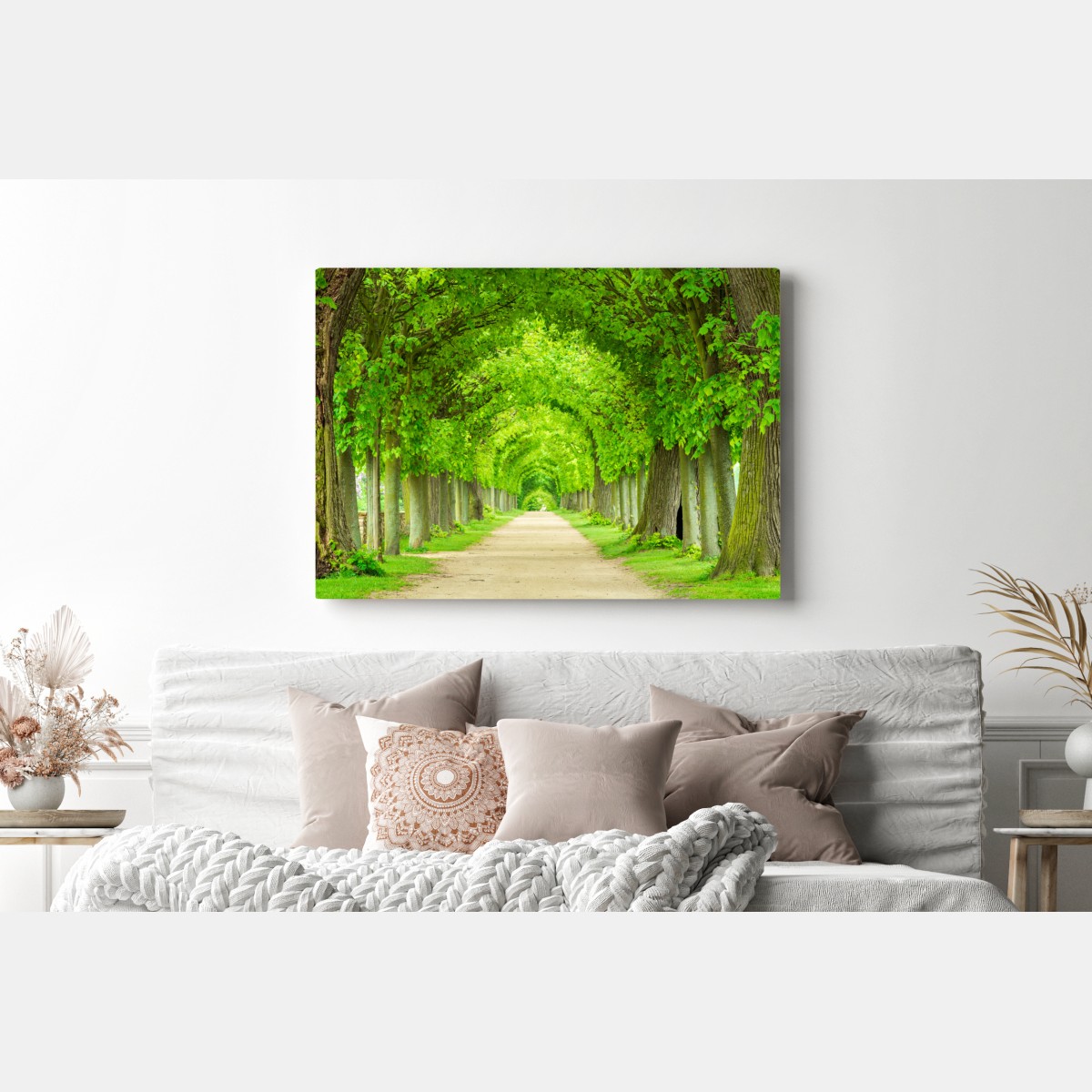 Leinwandbild grüner baumtunnel – Wallnifity® Leinwandbild grüner baumtunnel – Wallnifity®