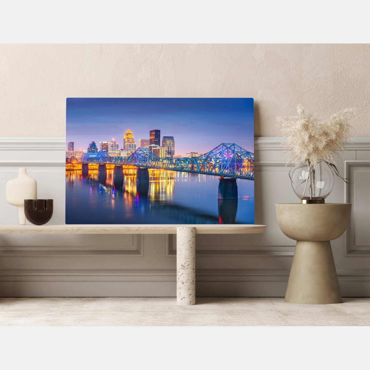 Leinwandbild Louisville skyline bei dämmerung – Wallnifity® Leinwandbild Louisville skyline bei dämmerung – Wallnifity®