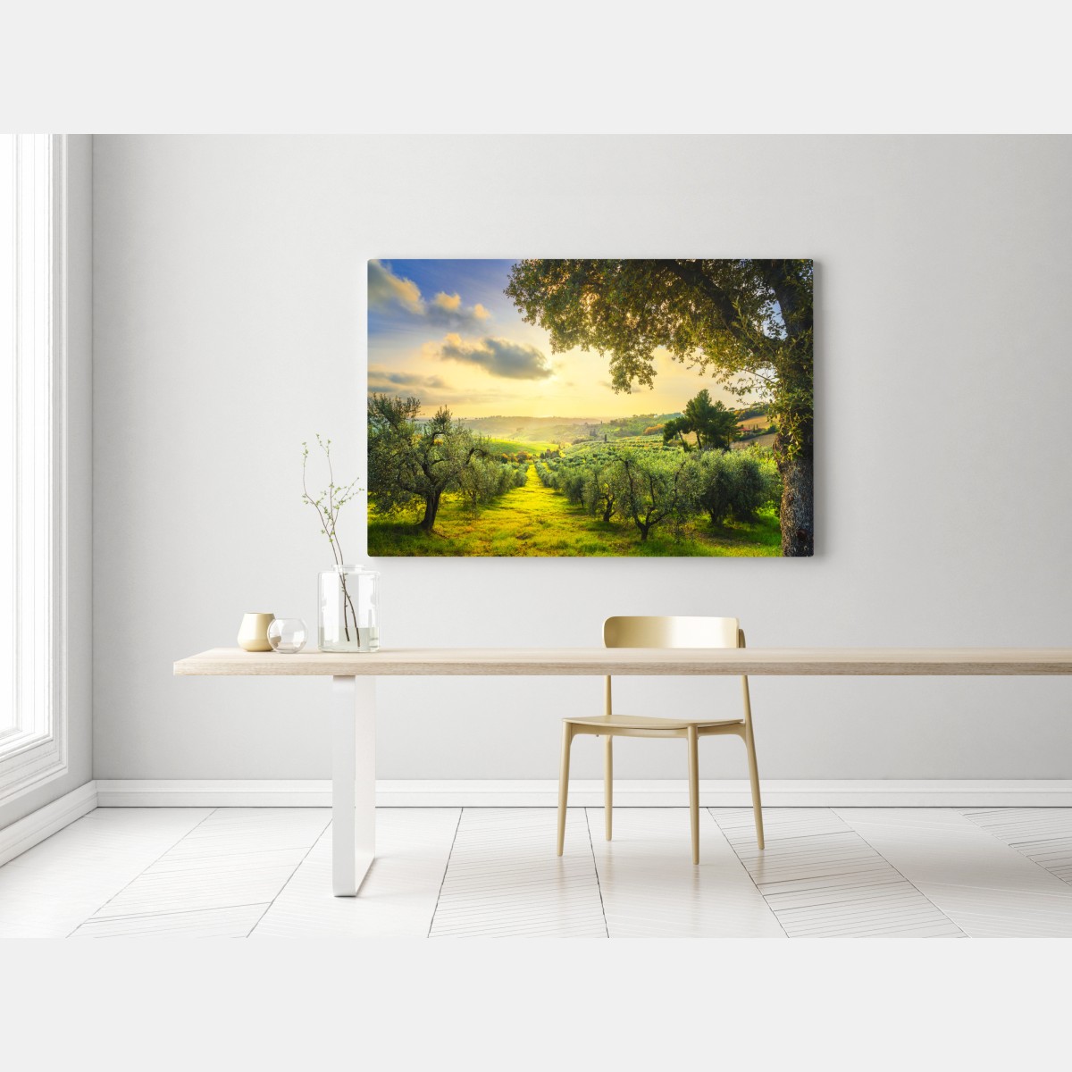 Leinwandbild olivenhain bei sonnenuntergang in Maremma, Toskana – Wallnifity® Leinwandbild olivenhain bei sonnenuntergang in Maremma, Toskana – Wallnifity®