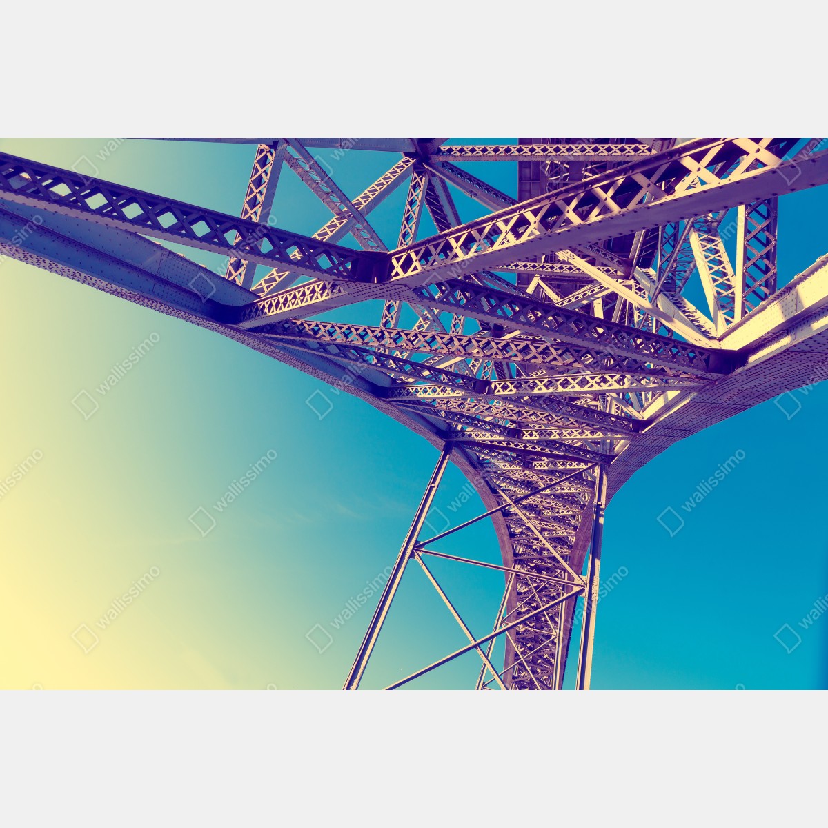 Leinwandbild abstrakte stahlbrücke in perspektive – Wallnifity® Leinwandbild abstrakte stahlbrücke in perspektive – Wallnifity®