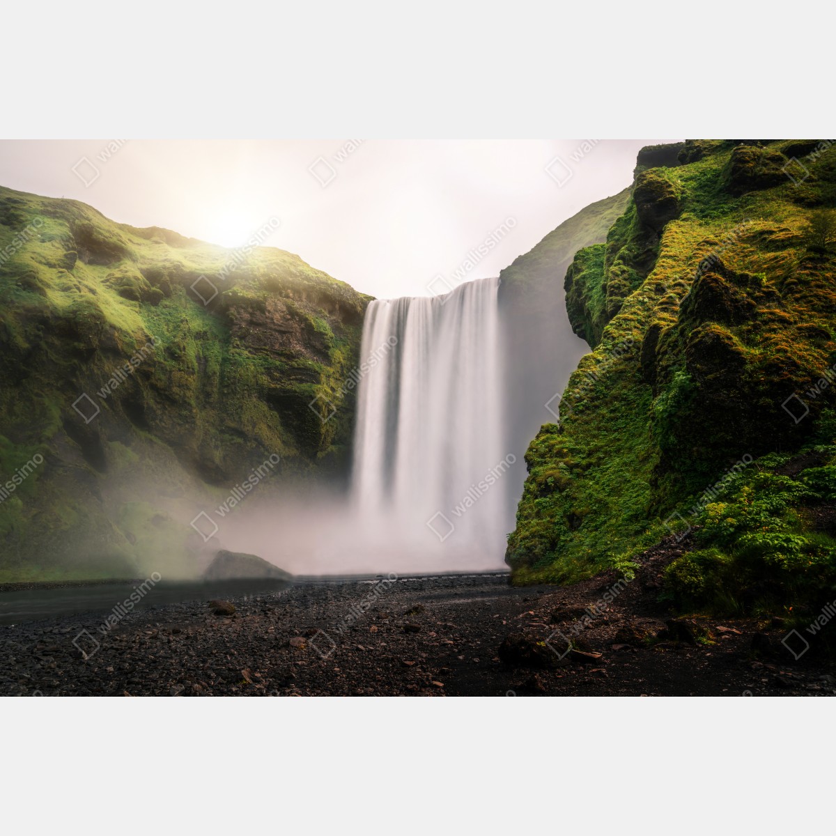Leinwandbild majestätischer wasserfall Skogafoss – Wallnifity® Leinwandbild majestätischer wasserfall Skogafoss – Wallnifity®