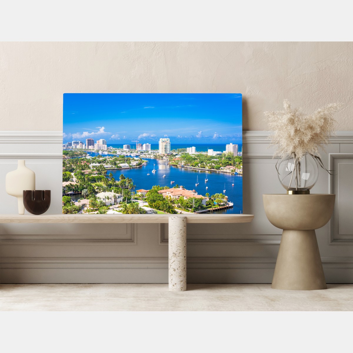 Leinwandbild Fort Lauderdale stadtskyline am meer – Wallnifity® Leinwandbild Fort Lauderdale stadtskyline am meer – Wallnifity®