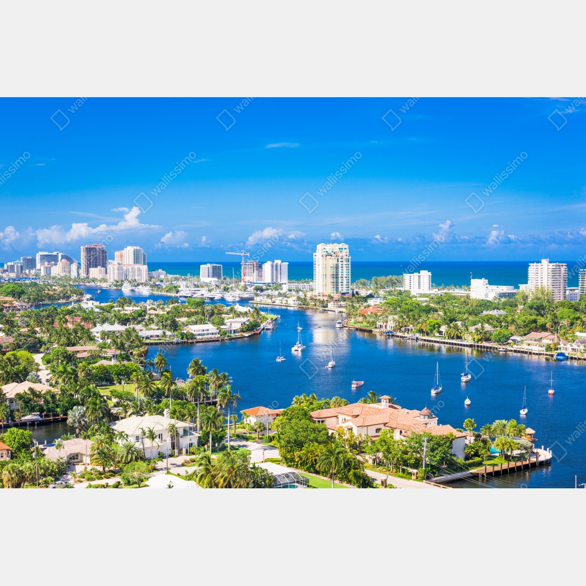 Leinwandbild Fort Lauderdale stadtskyline am meer – Wallnifity® Leinwandbild Fort Lauderdale stadtskyline am meer – Wallnifity®