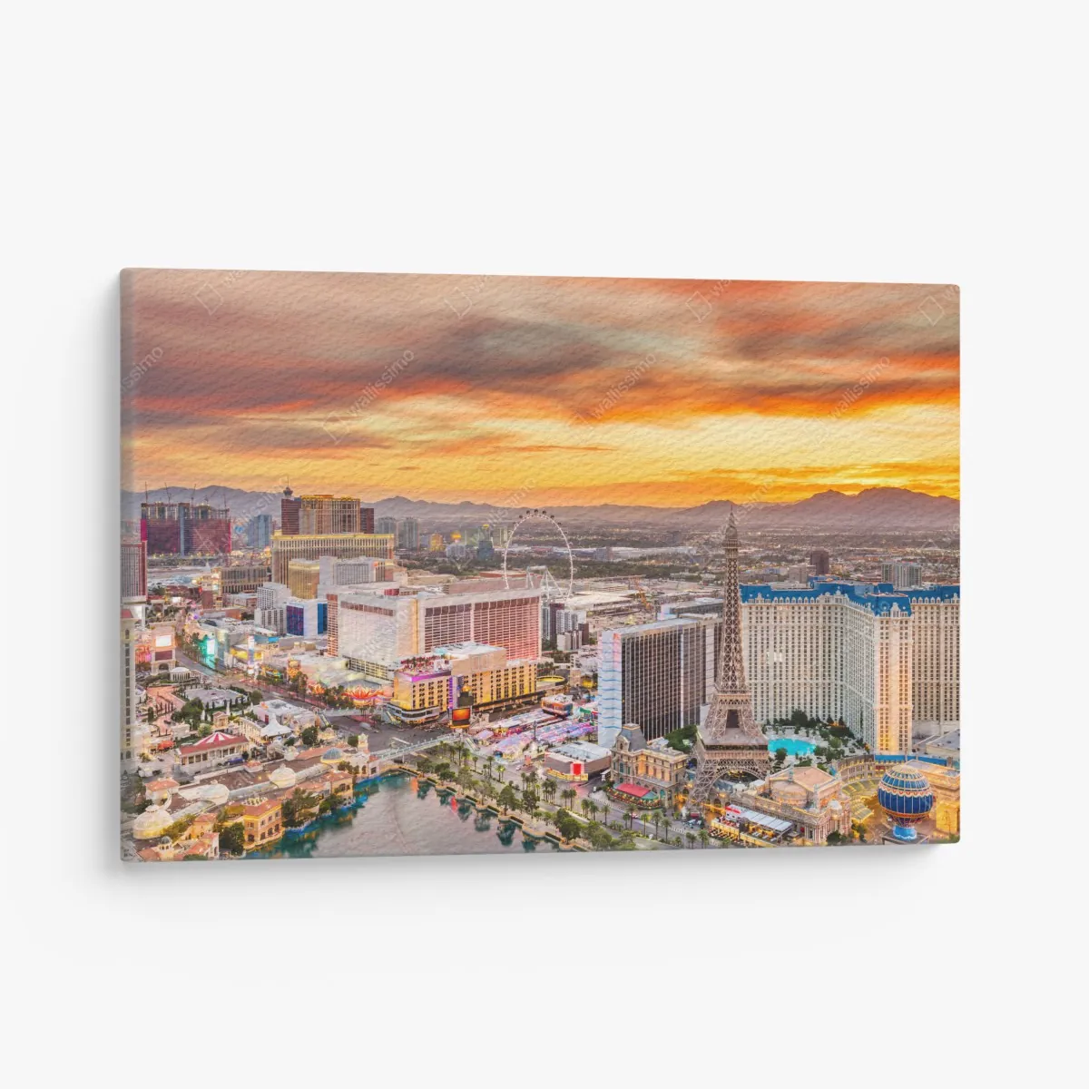 Leinwandbild Las Vegas skyline bei sonnenuntergang – Wallnifity® Leinwandbild Las Vegas skyline bei sonnenuntergang – Wallnifity®