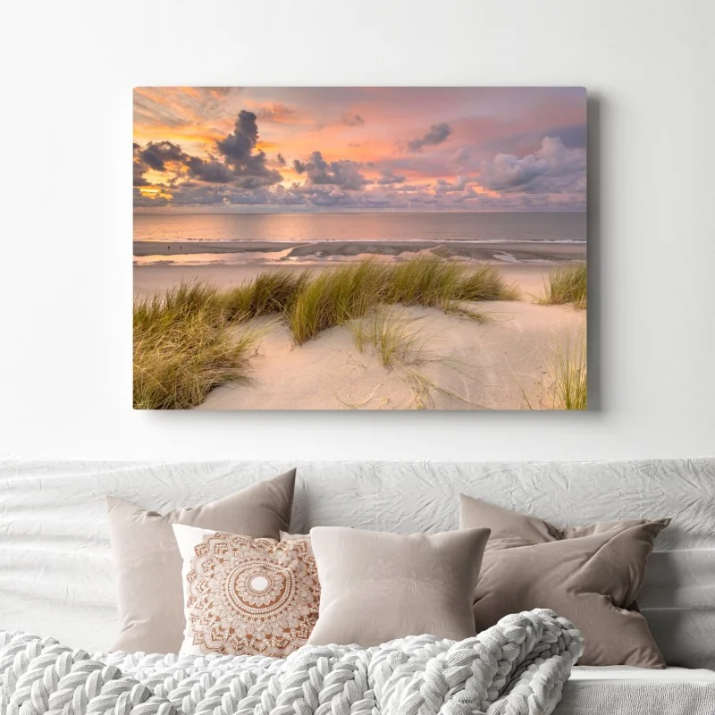 Leinwandbild sonnenuntergang über dünen in Zeeland – Wallnifity® Leinwandbild sonnenuntergang über dünen in Zeeland – Wallnifity®