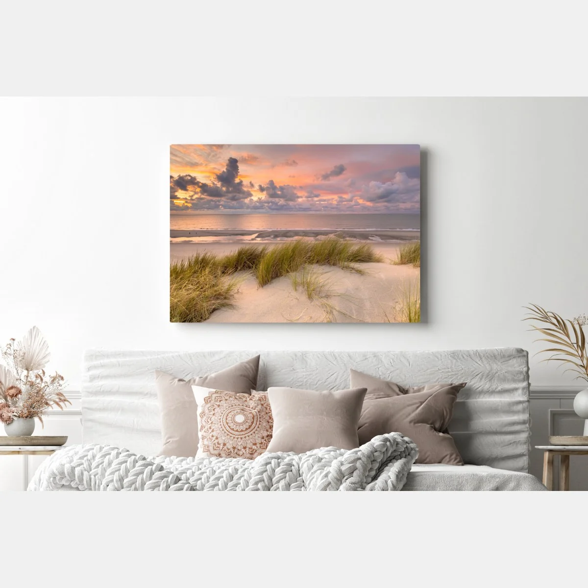 Leinwandbild sonnenuntergang über dünen in Zeeland – Wallnifity® Leinwandbild sonnenuntergang über dünen in Zeeland – Wallnifity®