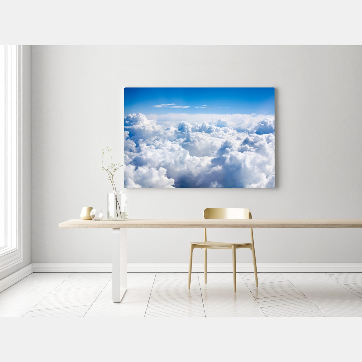 Leinwandbild ruhige wolkenlandschaft am blauen himmel – Wallnifity®