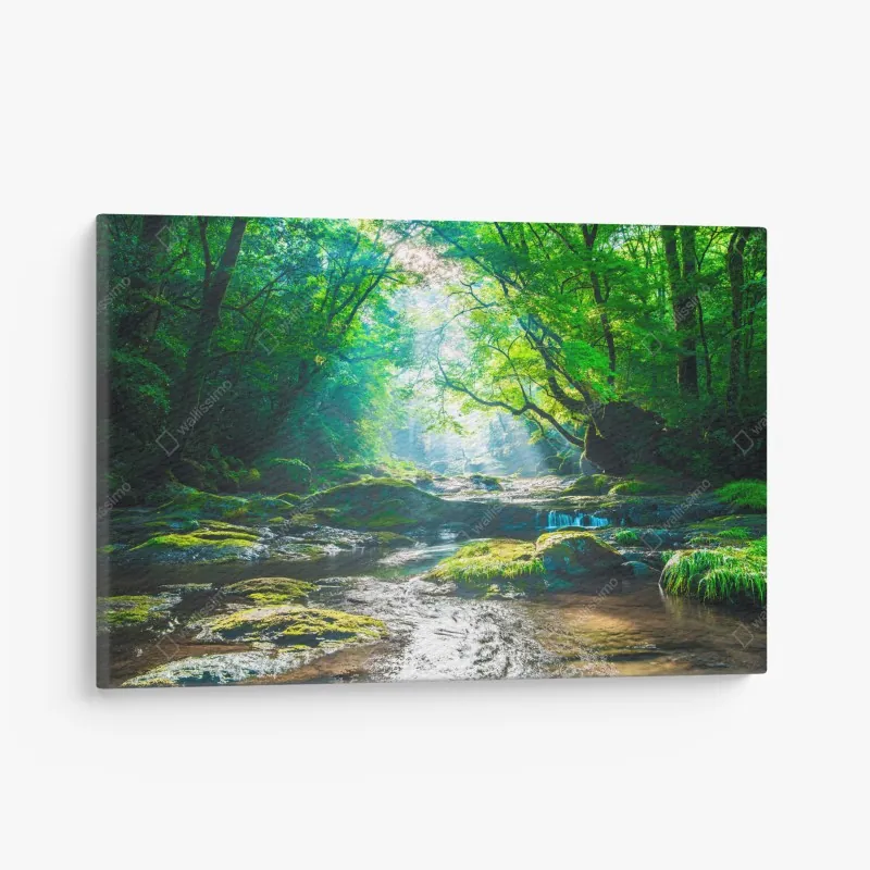 Leinwandbild luxuriöser schwarz-goldener marmor abstrakt – Wallnifity®