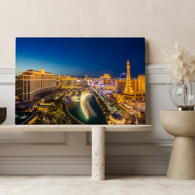 Leinwandbild Las Vegas skyline bei nacht – Wallnifity® Leinwandbild Las Vegas skyline bei nacht – Wallnifity®