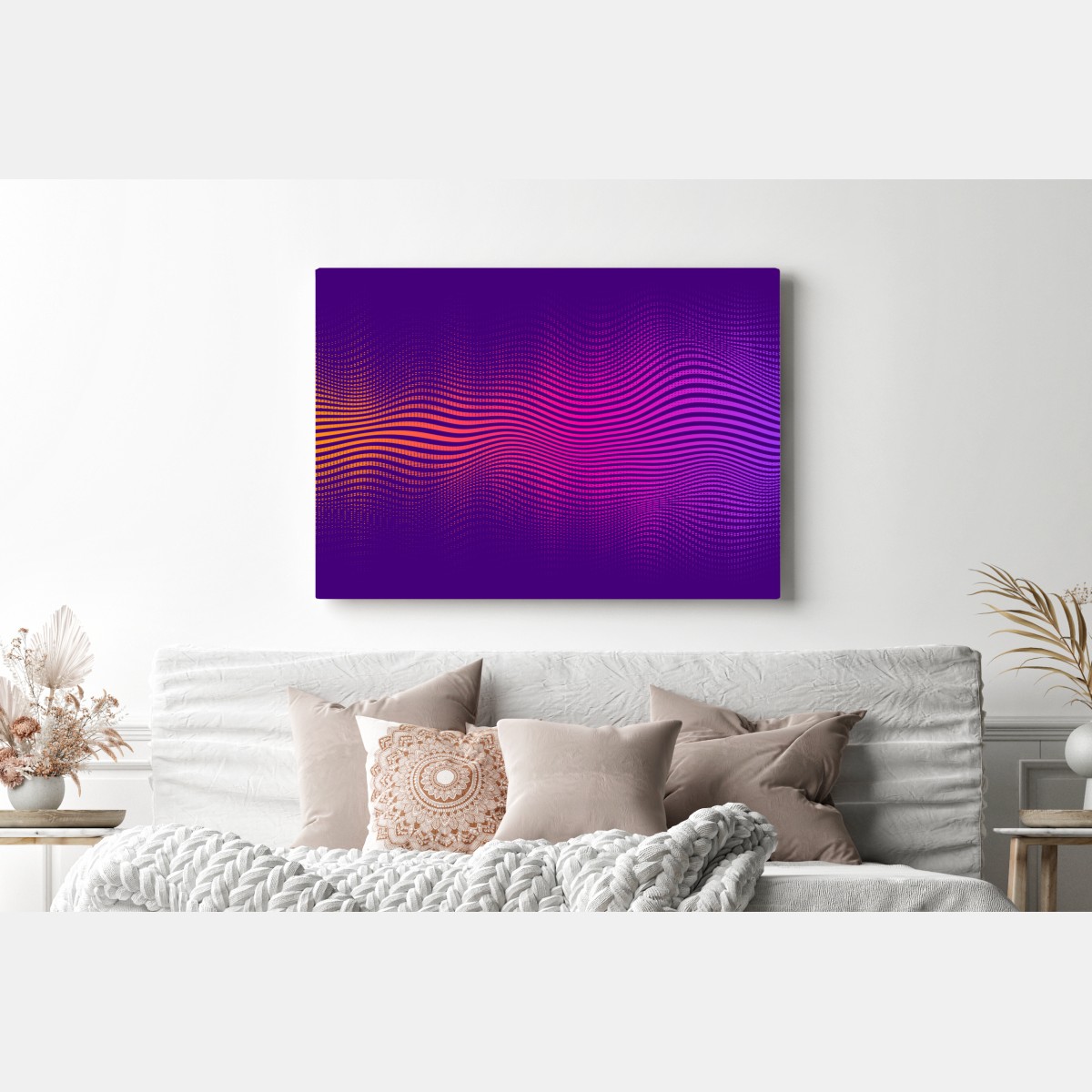 Leinwandbild leuchtendes verlauf-wellenmuster – Wallnifity® Leinwandbild leuchtendes verlauf-wellenmuster – Wallnifity®