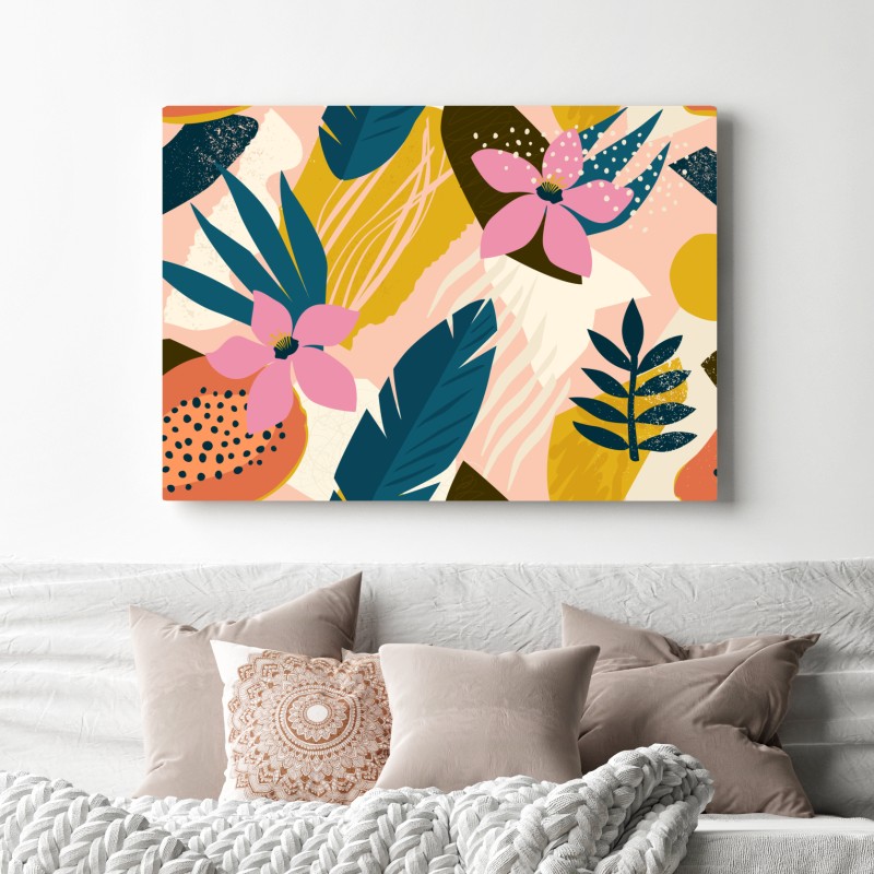 Leinwandbild tropisches abstraktes blumenmotiv – Wallnifity® Leinwandbild tropisches abstraktes blumenmotiv – Wallnifity®