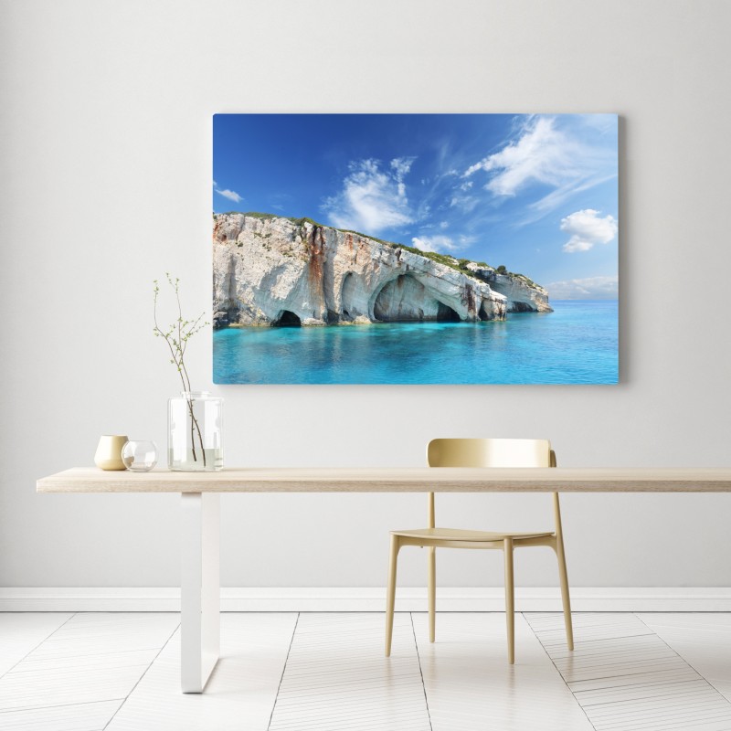 Leinwandbild blaue höhlen auf Zakynthos – Wallnifity® Leinwandbild blaue höhlen auf Zakynthos – Wallnifity®