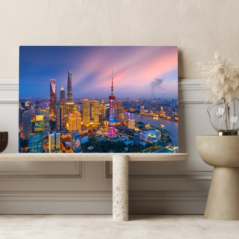 Leinwandbild Shanghai nächtliche skyline – Wallnifity®