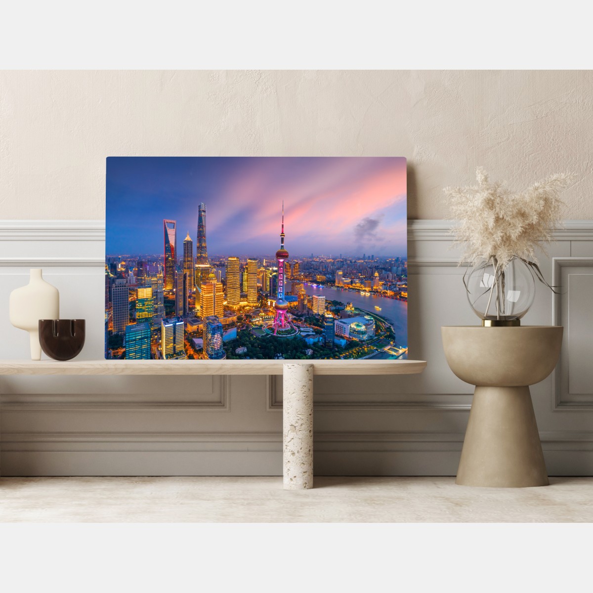 Leinwandbild Shanghai nächtliche skyline – Wallnifity®