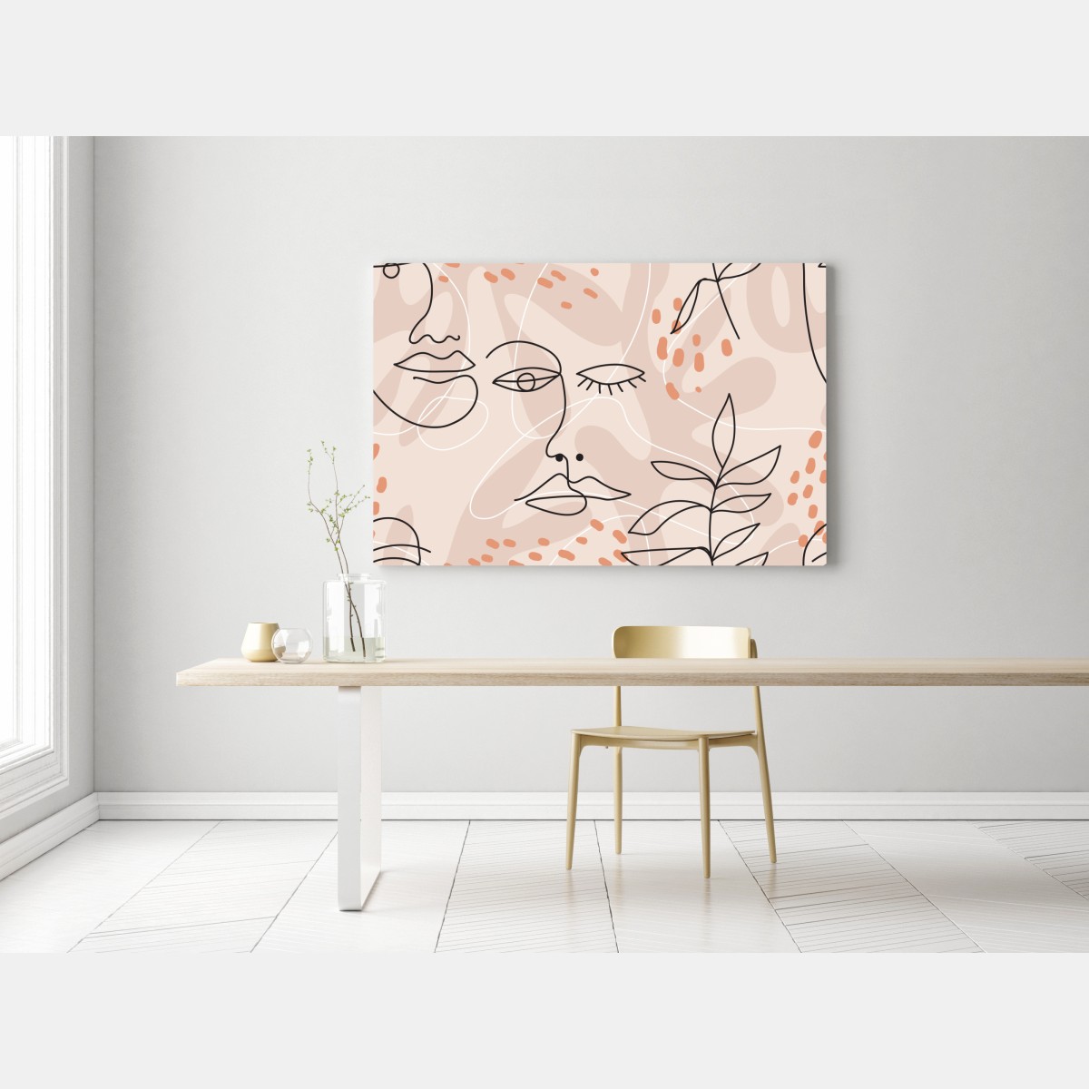 Leinwandbild pastell linienzeichnungen gesichter – Wallnifity® Leinwandbild pastell linienzeichnungen gesichter – Wallnifity®