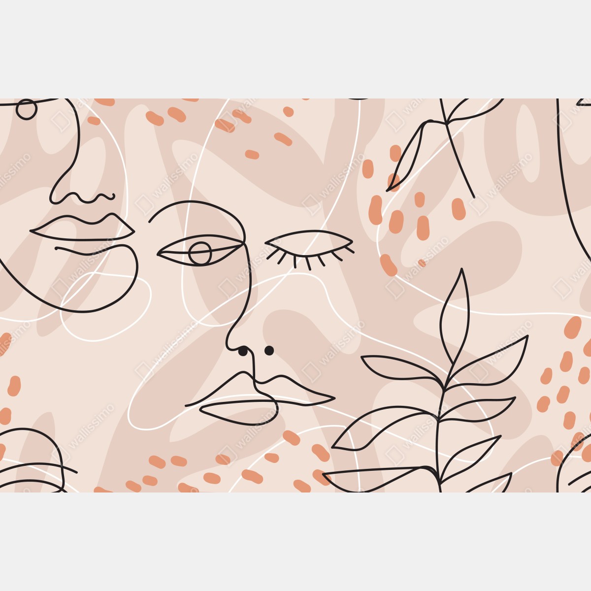 Leinwandbild pastell linienzeichnungen gesichter – Wallnifity® Leinwandbild pastell linienzeichnungen gesichter – Wallnifity®