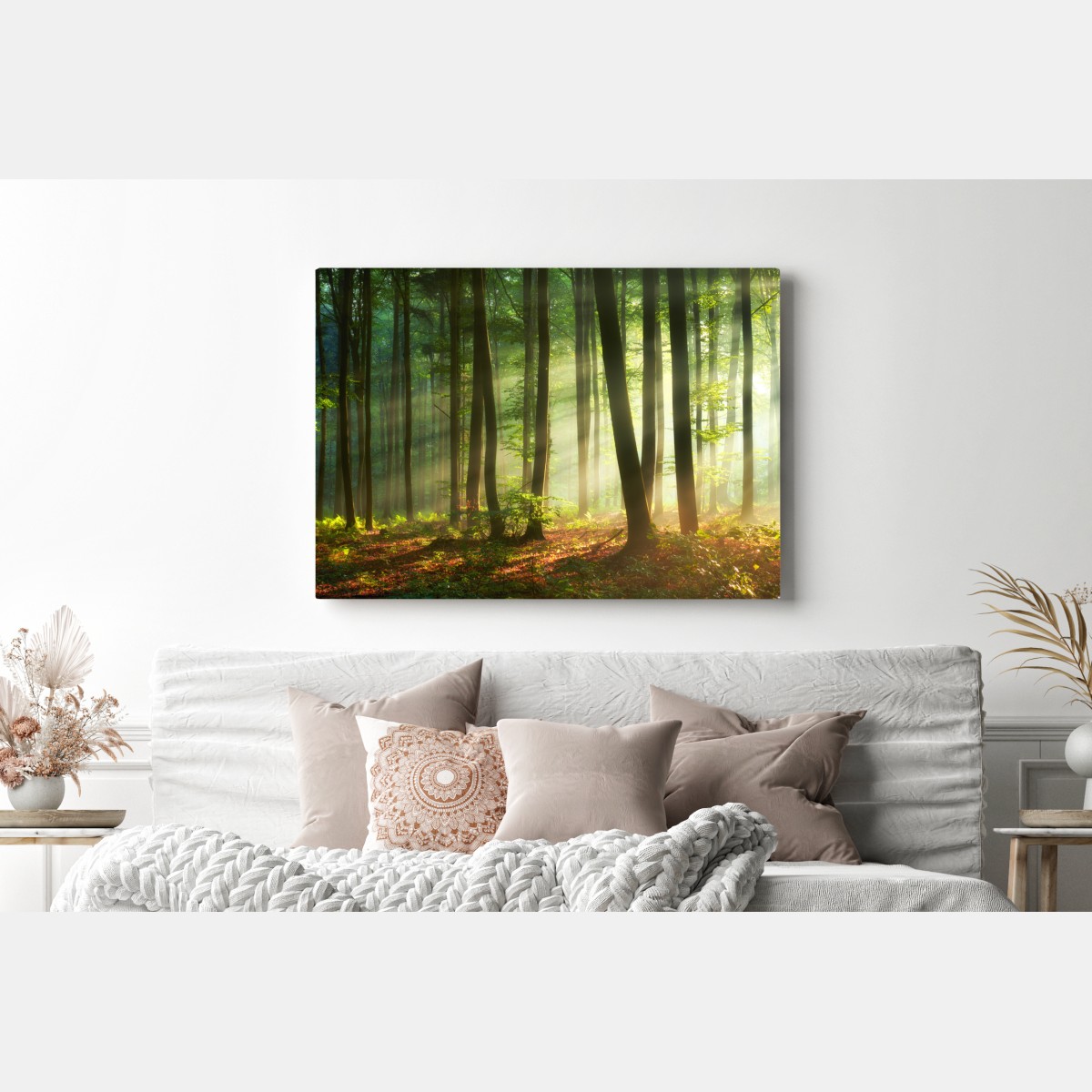 Leinwandbild sonnenbeschienener morgenwald – Wallnifity® Leinwandbild sonnenbeschienener morgenwald – Wallnifity®