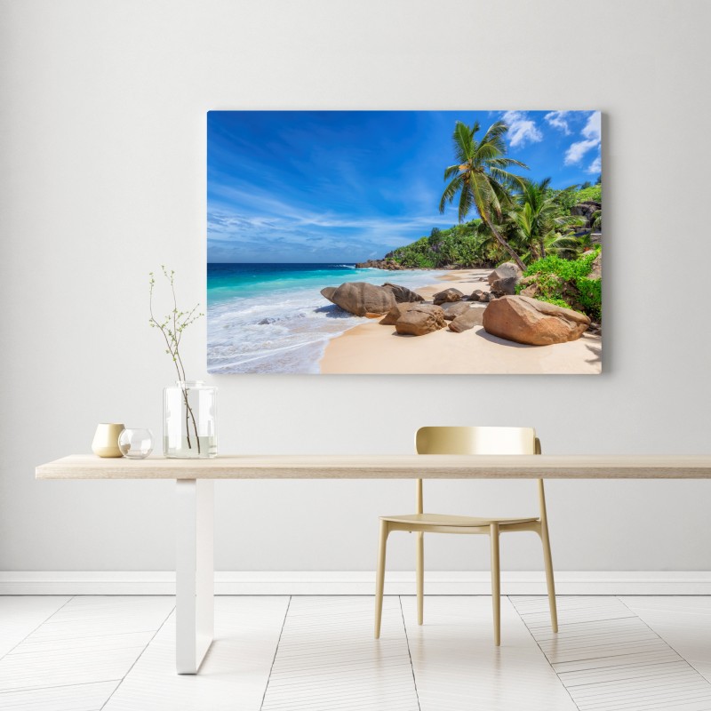 Leinwandbild tropischer palmenstrand – Wallnifity® Leinwandbild tropischer palmenstrand – Wallnifity®