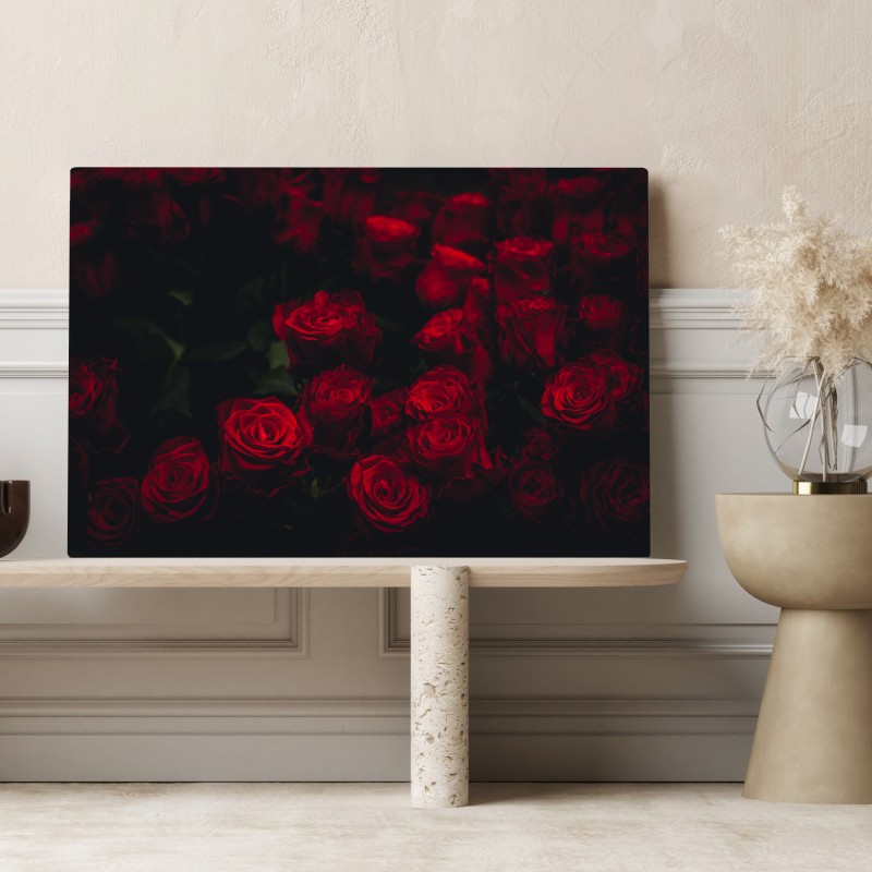 Leinwandbild dunkler rosenstrauß – Wallnifity®