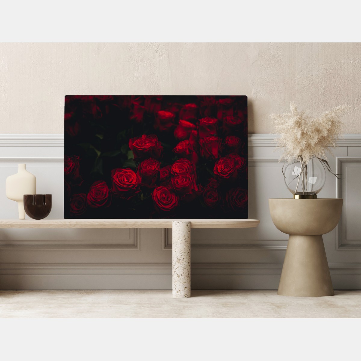 Leinwandbild dunkler rosenstrauß – Wallnifity®