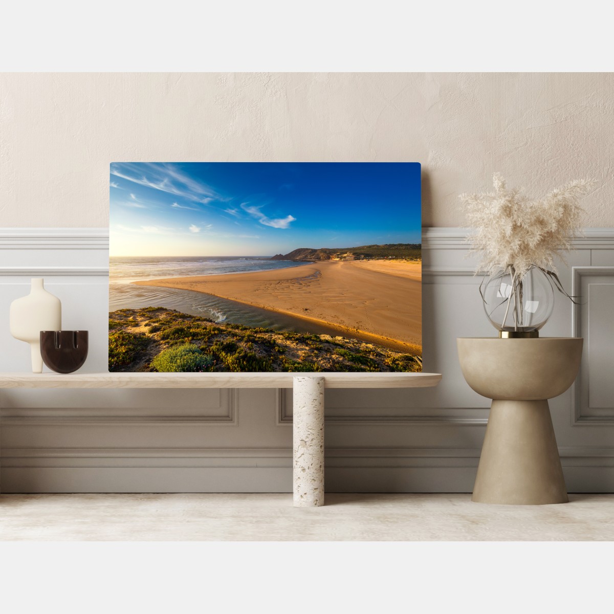 Leinwandbild Praia da Amoreira panoramablick – Wallnifity® Leinwandbild Praia da Amoreira panoramablick – Wallnifity®