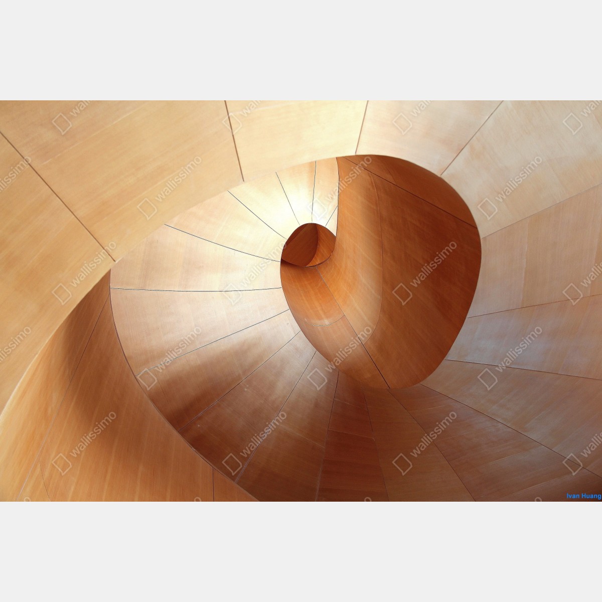 Leinwandbild warme holzspirale – Wallnifity® Leinwandbild warme holzspirale – Wallnifity®