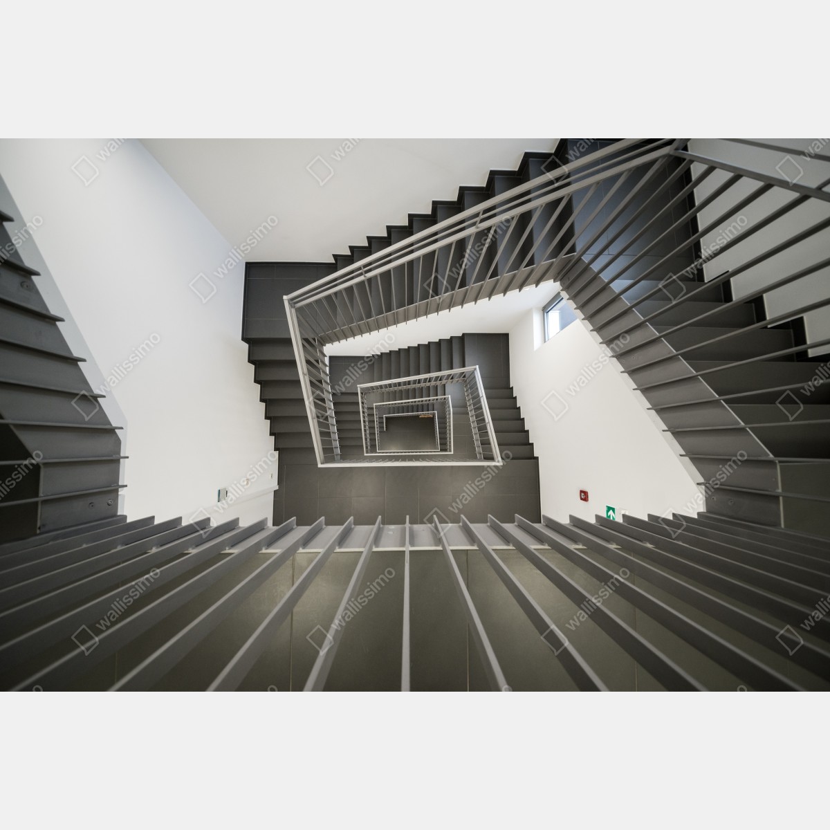 Leinwandbild geometrisches treppenhaus in perspektive – Wallnifity® Leinwandbild geometrisches treppenhaus in perspektive – Wallnifity®