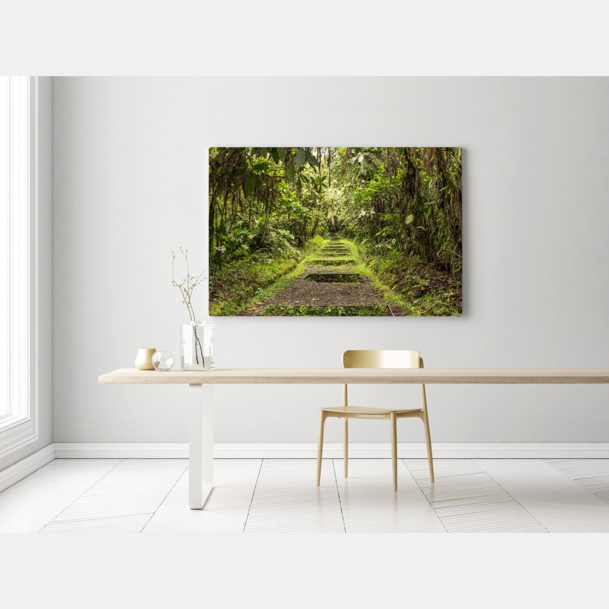 Leinwandbild pfad durch üppigen dschungel – Wallnifity® Leinwandbild pfad durch üppigen dschungel – Wallnifity®