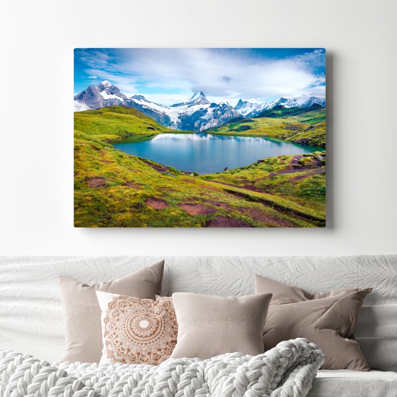 Leinwandbild ruhiger morgen am Bachalpsee, Schweiz – Wallnifity® Leinwandbild ruhiger morgen am Bachalpsee, Schweiz – Wallnifity®