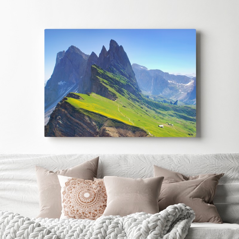 Leinwandbild majestätische Seceda in den Dolomiten – Wallnifity® Leinwandbild majestätische Seceda in den Dolomiten – Wallnifity®